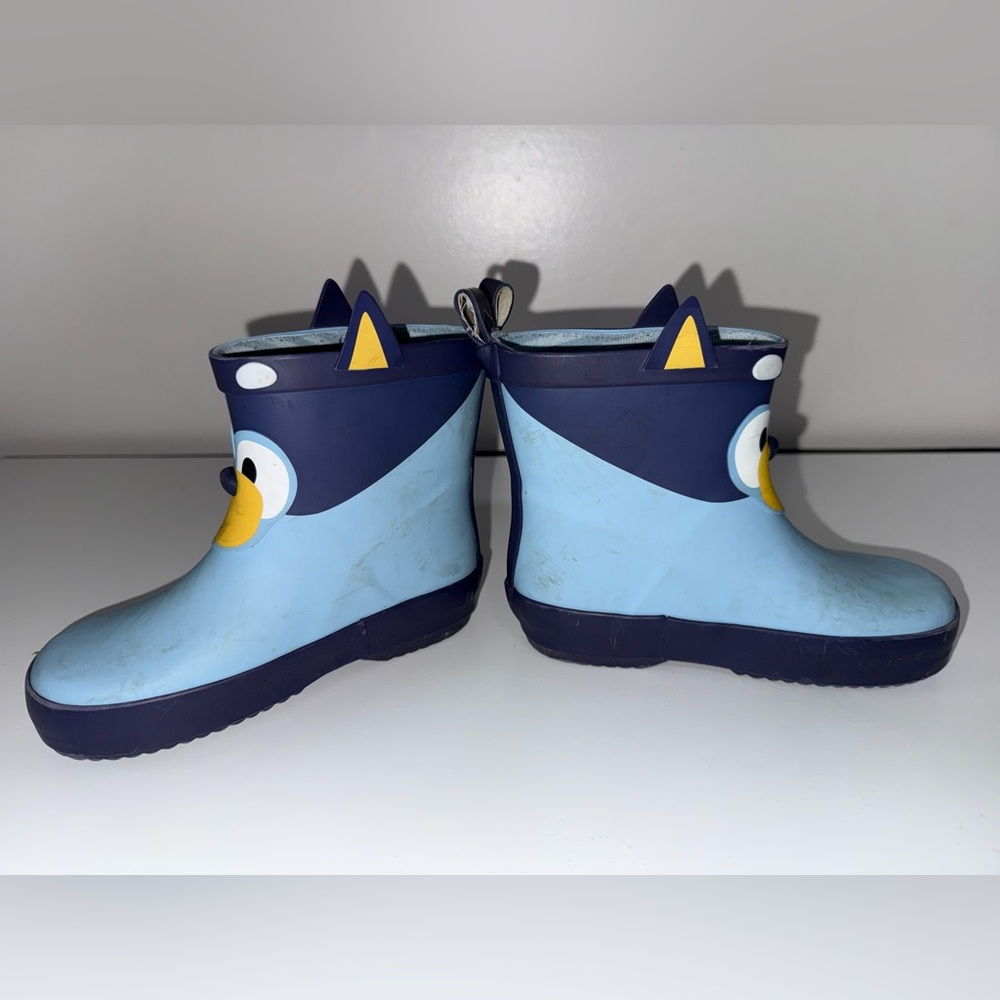 Blue Kids' Light Blue Character Rain Boots with Navy Trim - Picture 5 of 7